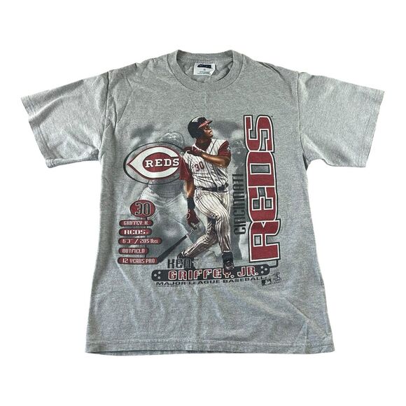 Vintage Ken Griffey Jr Graphic Shirt Men’s Medium Cincinnati Reds Stats Y2K - Picture 2 of 10